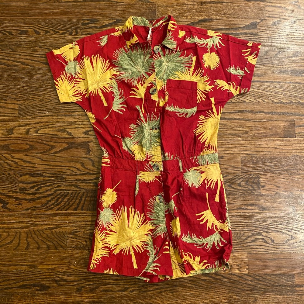 Free People Romper in Maroon Combo NWT